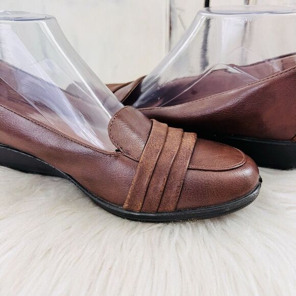LifeStride Velocity Brown Vegan Leather Memory Foam Comfort Dress Shoes - 8M - Picture 4 of 8